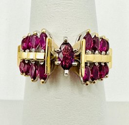 Natural Ruby Ring,14KT Yellow And White Gold # 2709