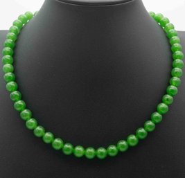Chinese Green Jade Bead Necklace