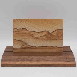 Vintage Sandstone Slab With Wood Stand