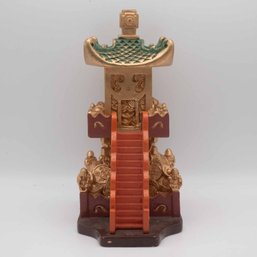Vintage Chinese Wood Fengshui Tower