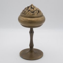 Antique Chinese Qianlong Inscribed Brass Censer