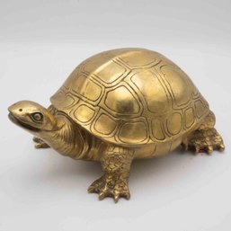Vintage Chinese Brass Turtle Sculpture
