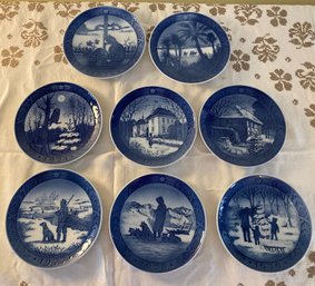 Royal Copenhagen Blue And White Christmas Plates - The 80's