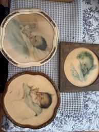 Three Bessie Pease Gutmann Antique Framed Baby Pictures