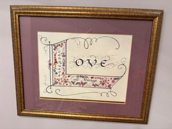 'Love All Things' Stacie Merlo Framed, Signed