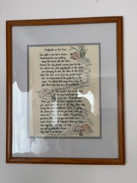 Framed Crosstitch Footprints In The Sand