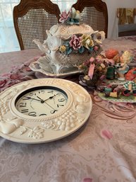 Two Hummels, Clock, Italian Centerpiece