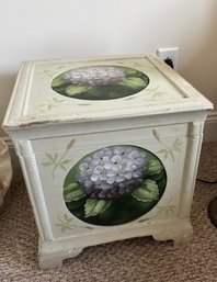 Vintage Style Painted Hydrangea Storage Chest