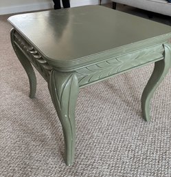 Vintage Green Painted Wood Side Table