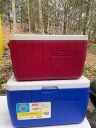 Two Coleman Coolers