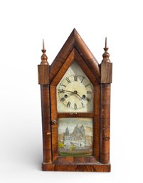 Antique Chauncey Jerome Wood Mantel Clock
