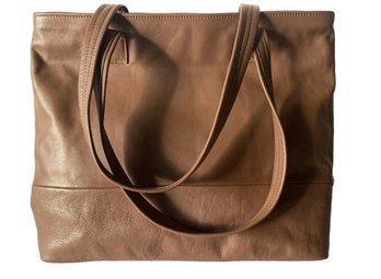 Luxurious Leather Tote, Brown