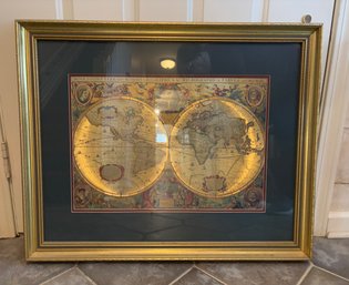 Framed Reproduction 'Nova Totivs Terrarvm Orbis Georgraphica Ac Hydrographica Tabvla'