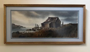 Moody Beach, Dorise Olson (Mina-Morra) Signed Watercolor