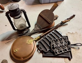 Vintage Bellows, Bed Warmer Lamp, Molds