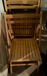 Four Wood Folding Chairs