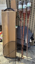 Log Bin, Shepherds Hook, Torches