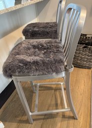 Pair Of Crate & Barrel Metal Barstools