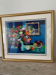 Le Salon Bleu, Jean-Claude Picot Framed Serigraph