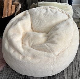 Fluffy White Beanbag Floor Chair
