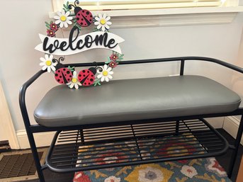 Room & Board Ebers Entry Bench And Welcome Sign