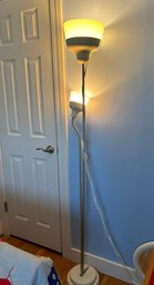 White And Chrome 2 Light Floor Lamp