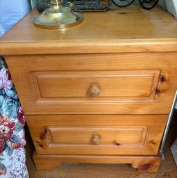 2 Drawer Wood Nightstand