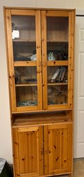 Ikea Wood Cabinet With Glass And Wood Doors #1