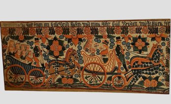 Traditional Swedish Folk Art Horse Drawn Carriage
