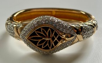 Vintage Swarovski Crystal Bangle Hinged Cuff Bracelet