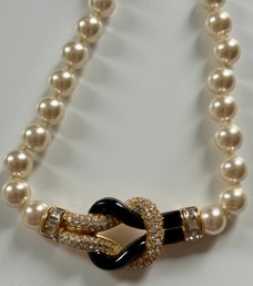 Gorgeous Vintage Swarovski Pearl Necklace Art Deco Style
