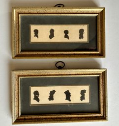 Two Antique Profile Silhouettes, Framed