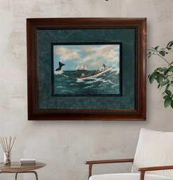 Large Signed, Framed Enamel On Copper: Shaw