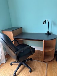 Desk, Chair, Table Lamp