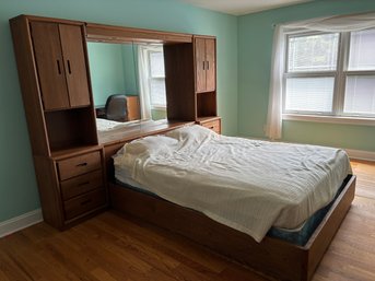Dixie Furniture Queen Bedframe With Wall Unit
