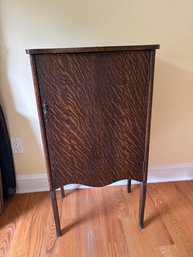 Antique Tiger Oak Cabinet With Contents