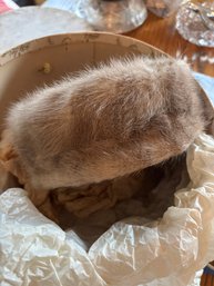 Vintage Burglund Fur Co Pillbox Fur Hat