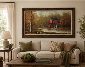 The Old Mill, Dan McCoy, Large Original Oil On Canvas