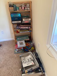 Games And Puzzles With Wood Storage Rack