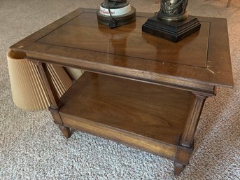 Two Vintage Lamps And A Side Table