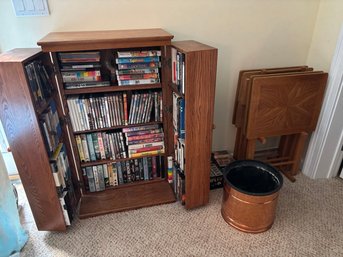 Cabinet With Media, Snack Trays, Waste Basket