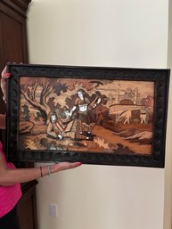 Mysore Rosewood Inlay Panel, Framed
