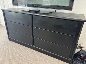 Modern Black Wood Double Dresser