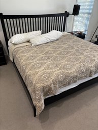 Modern Black Wood King Bed Frame