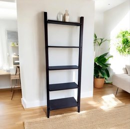 Crate & Barrel Sloane Leaning Bookcase Dark Espresso Finish #2