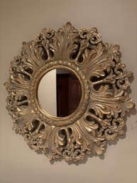 Ornate Round Rococo Style Mirror