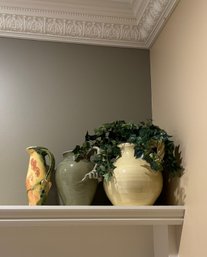 Two Ceramic Vases And A Pitcher