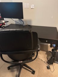 Black Wood Desk, All 33 Chair, Asus Monitor