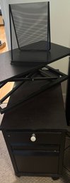 Black Wood File Cabinet, Standing Tabletop Desk, Document Holder