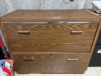 2 Drawer Wood Look File Cabinet